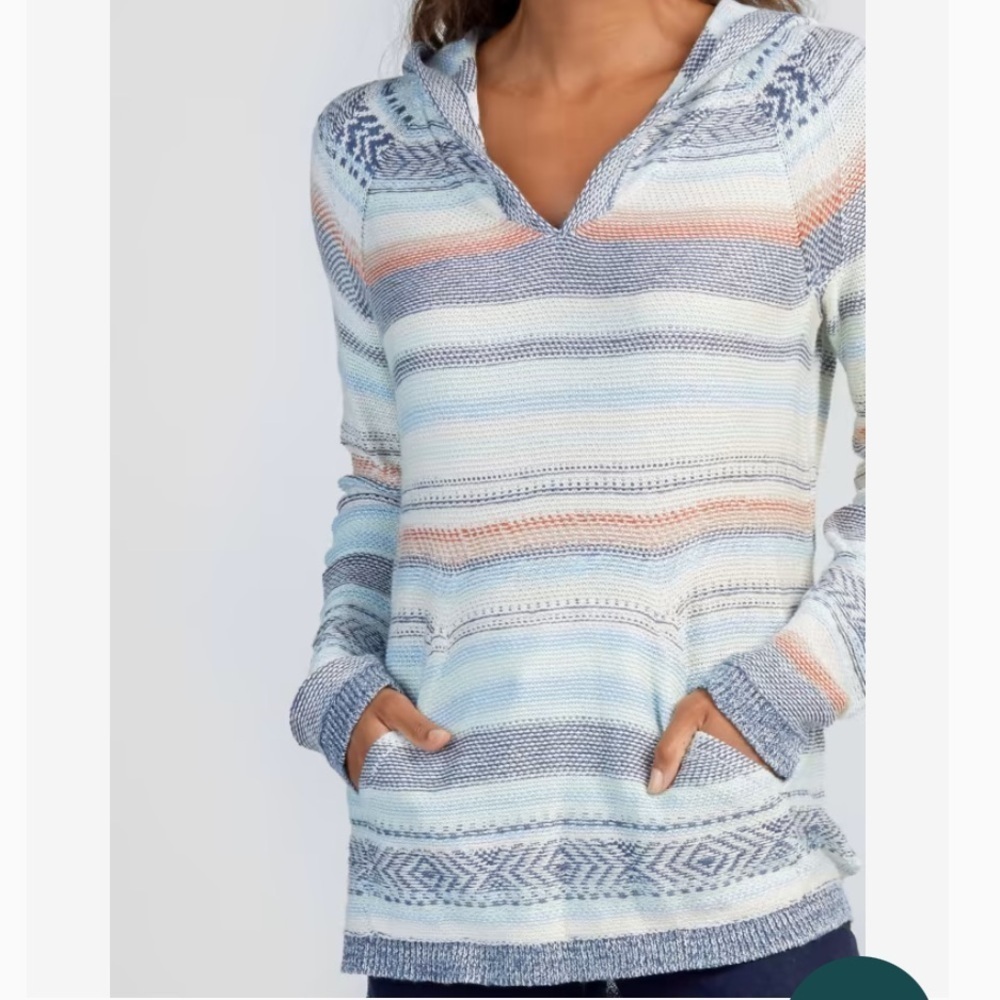 Faherty Mesa Sweater Poncho Hoodie in Sierra Paradise Size XS - Picture 9 of 9